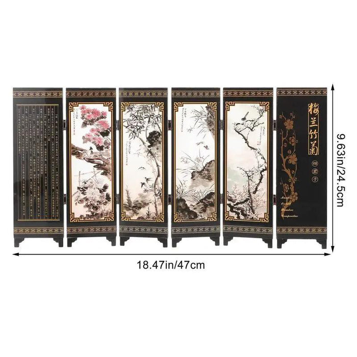 Elegant Mini Chinese Folding Screen for Decorative Home Division