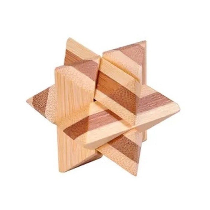 Bamboo Kong Ming Lock Puzzle - Creative 3D Logic Challenge for Kids