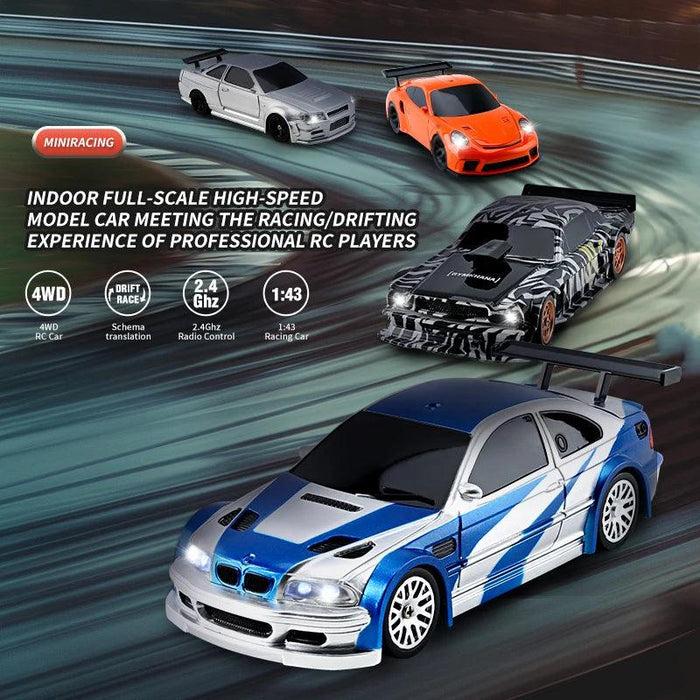 Mini 1/43 Scale High-Speed Electric RC Drift Car with 2.4G Remote Control - Off-Road Racing Toy for Adventure Seekers