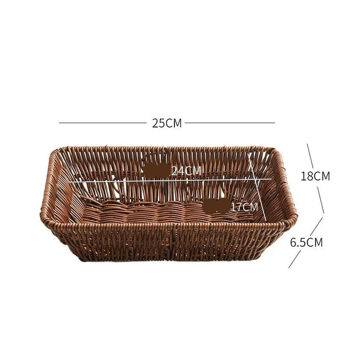 Elegant Imitation Rattan Serving Tray for Upscale Snacking and Tea Presentation