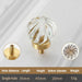 Chic Gold-Base Crystal Glass Knobs for Stylish Kitchen Cabinets and Furniture