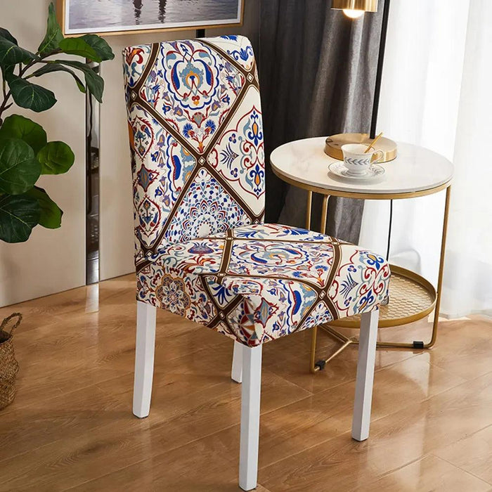 Elegant Bohemian Paisley Mandala Stretch Chair Slipcovers for Dining and Banquets