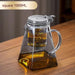 Sophisticated 750ml Glass Teapot Set with Effortless Pouring and Detachable Filter - Includes Matching Cups