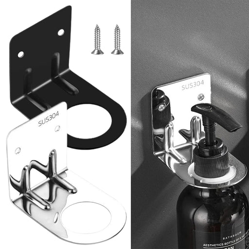 Adjustable Stainless Steel Wall-Mounted Shower Caddy with Bottle Holder
