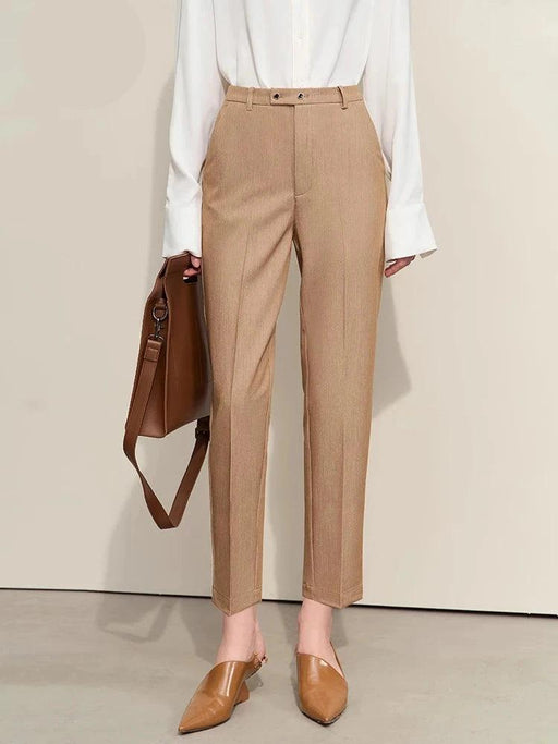 Chic Elastic Straight-Leg Pants for Women - Summer Office Essential