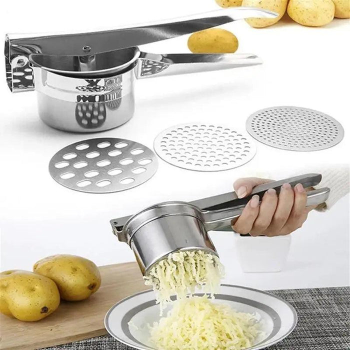 Ultimate Stainless Steel Potato Ricer with 3 Interchangeable Discs