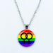 Vibrant Customizable Rainbow Glass Pendant Necklace for Love and Pride Celebration