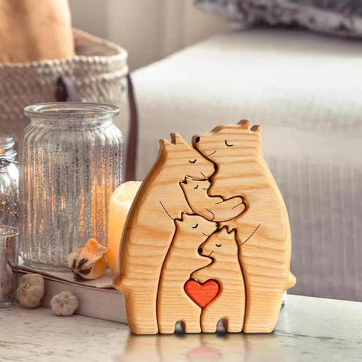 Customizable Bear Family Wooden Puzzle - A Unique Keepsake to Celebrate Family Love