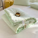 Elegant Green Plaid Double-Sided Summer Quilt - Luxurious Comforter for Queen Beds