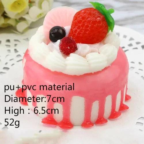 Realistic Faux Fruit Cake Display Model for Home Decor and Photography - 1 Piece Artificial Dessert Prop