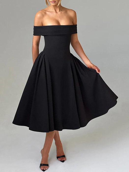 Off-shoulder Backless Sexy Midi Dress