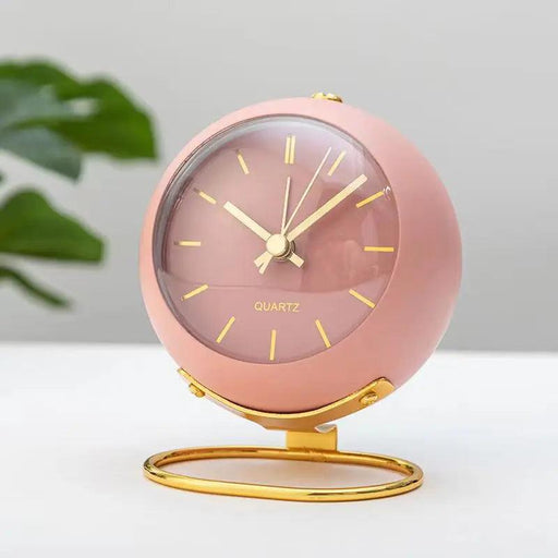 Modern Metal Frame Analog Alarm Clock with Soft Night Light – Chic Home Accent & Perfect Gift