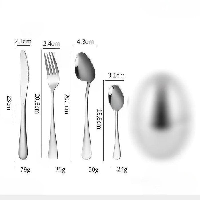 Elegant 24-Piece Golden Egg Design Stainless Steel Cutlery Set