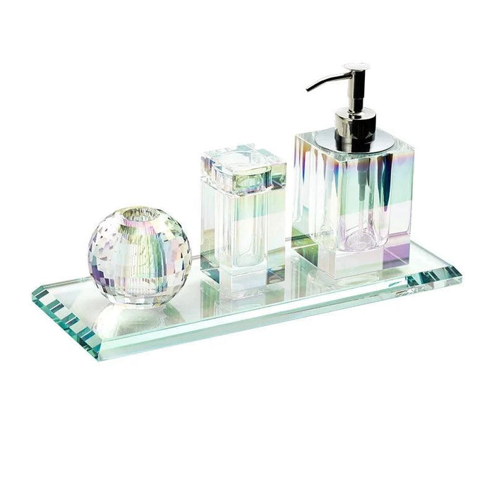 Sophisticated Square Hotel Glass Soap Dispenser with Polished Silver Pump for Contemporary Bathrooms