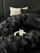 Luxury Black Plush Shaggy Bedding Set - 4 Piece Velvet Duvet Cover Collection