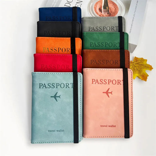 RFID Protected Leather Travel Passport Holder for Adventurers