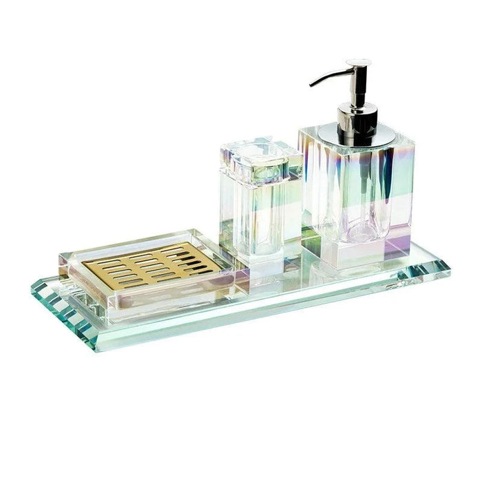 Sophisticated Square Hotel Glass Soap Dispenser with Polished Silver Pump for Contemporary Bathrooms