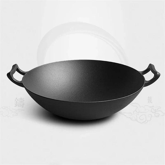 Effortless Cast Iron Skillet with Double Ears - Say Goodbye to Greasy Fumes and Sticking