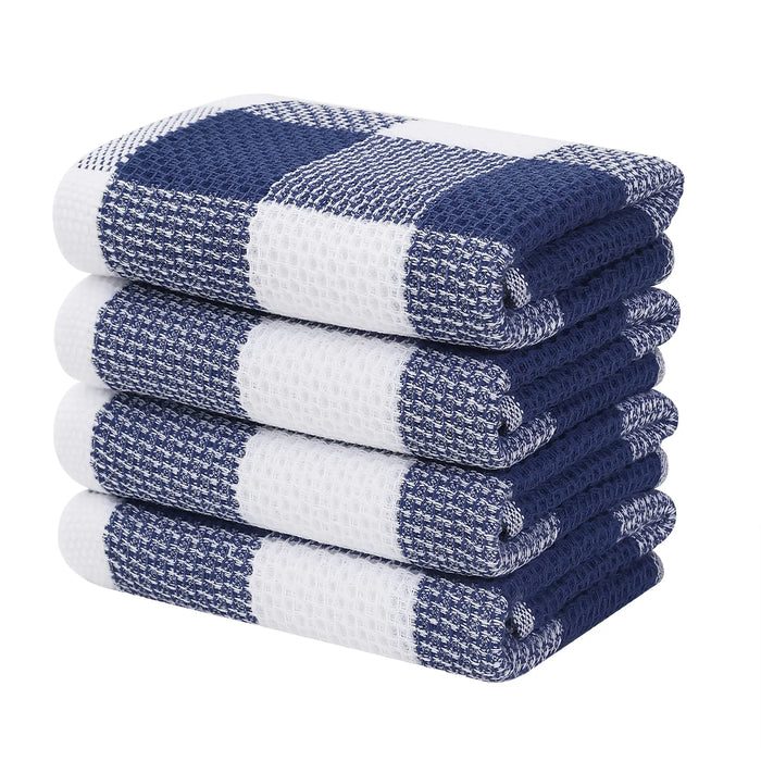 Elegant Cotton Waffle Weave Kitchen Towel and Scrubbing Pad Collection