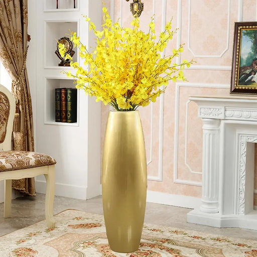 Golden Resin Tall Vase for Elegant Home and Garden Decor