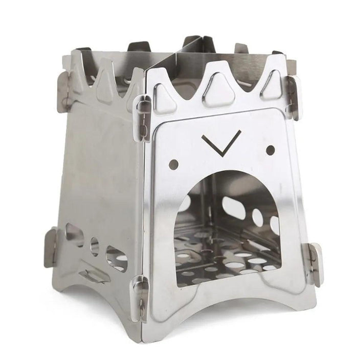 Compact Outdoor Stainless Steel Camping Stove - Perfect for Hiking and Wilderness Cooking