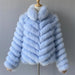 Elegant Reversible Women's Fox Fur Winter Jacket with Silk Lining