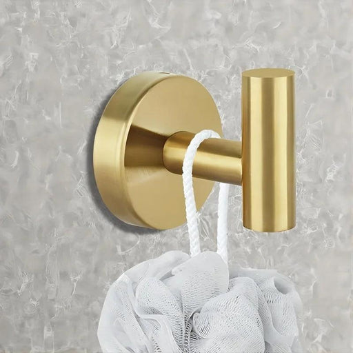 Set of 4 Opulent Gold Stainless Steel Towel Hooks for Stylish Bathroom Organization