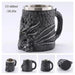 Skull Viking Pirate Resin Steel Tankard - Multi-Purpose Drinking Vessel and Decorative Accent