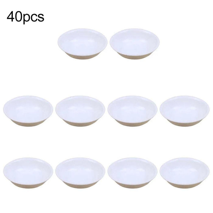 40-Piece Plastic Dipping and Seasoning Dish Set - Multi-Purpose Condiment Bowls