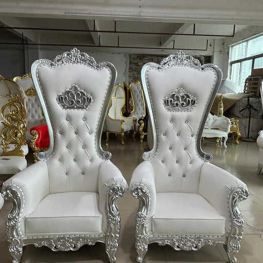 Opulent Royal Throne Chair Set for Wedding Couple