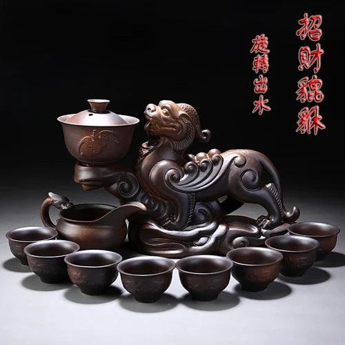 Elegant Portable Gongfu Tea Ceremony Set with Classic Infuser and Teapot