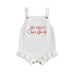 Newborn Baby Girl Ruffle Sleeve Knit Bodysuit with Letter Print for 0-18 Months