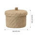 Stylish Round Jute Basket with Lid - Contemporary Organizing Solution