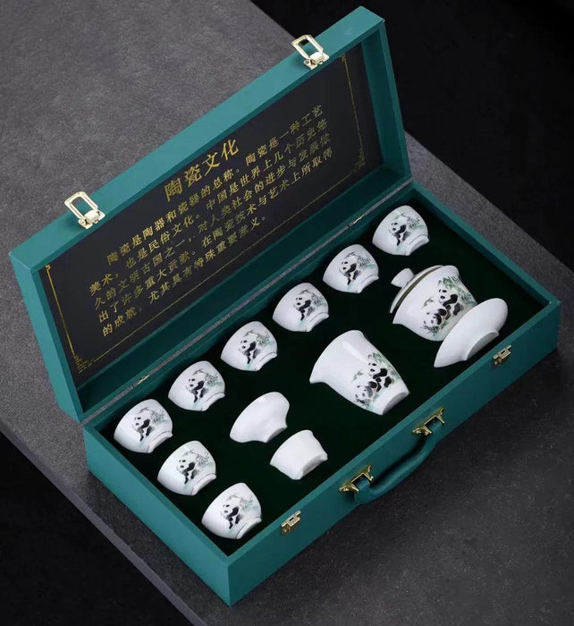 Luxurious Goat Fat Jade Porcelain Kungfu Tea Set for an Elevated Tea Experience