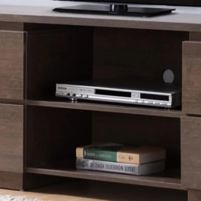 Elegant 60-Inch Walnut Oak TV Stand with Ample Storage and Display Features