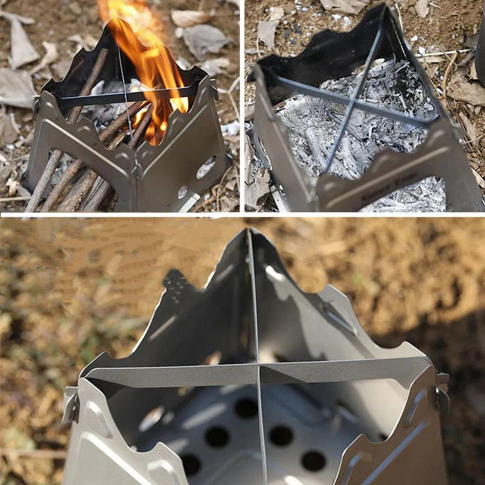 Compact Outdoor Stainless Steel Camping Stove - Perfect for Hiking and Wilderness Cooking