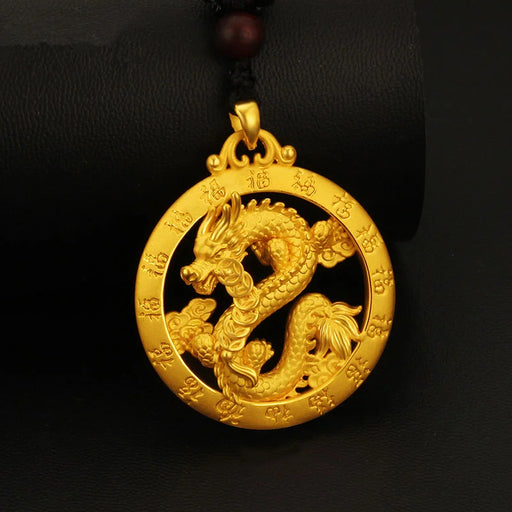 24K Yellow Gold Lucky Pig Pendant: Pure 999 Gold Coin