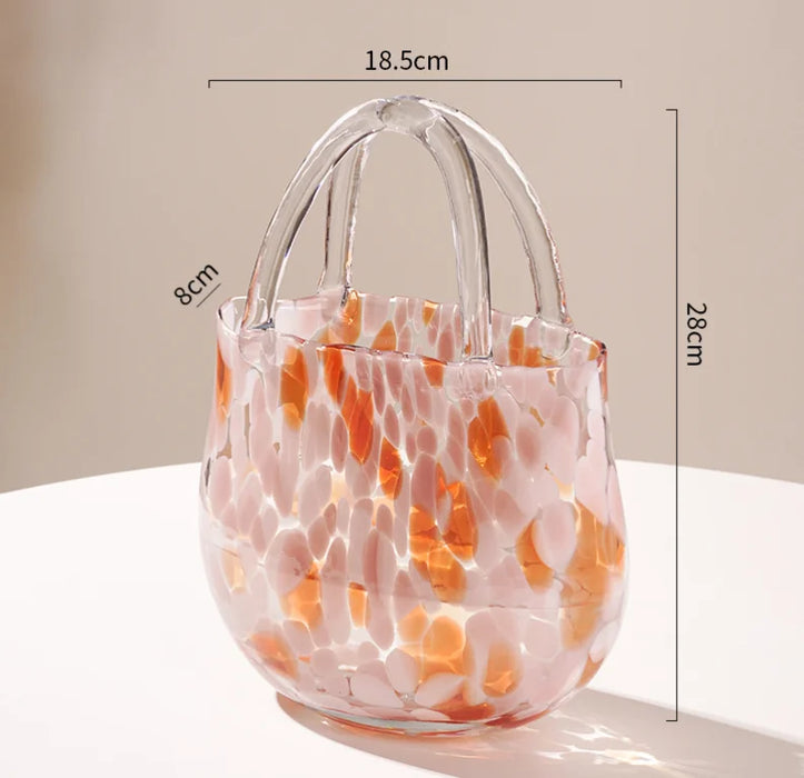 Elegant Bag-Inspired Glass Vase for Stylish Home Decor and Plant Display