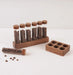 Elegant Coffee Bean Display Organizer with Glass Tubes and Walnut Base