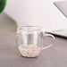 Elegant Double-Wall Glass Mug with Real Dried Flower Infusion - Heat-Resistant Tea and Coffee Cup with Stylish Handles