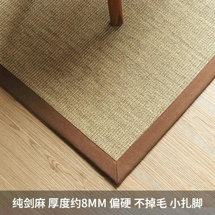 Vintage Chinese-Inspired 100% Sisal Tatami Floor Mat - Elegant 200x300cm Rug for Living Room, Bedroom, and Tea Table