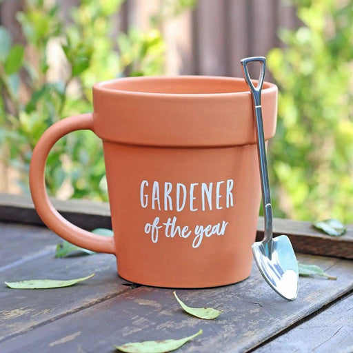 Garden Guardian Mug - Adorable Flower Pot Design with Shovel Spoon for Plant Lovers