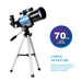 70mm Portable Astronomy Telescope Kit with Interchangeable Eyepieces, Adjustable Tripod, and Barlow Lens - Perfect for Budding Stargazers and Space Enthusiasts