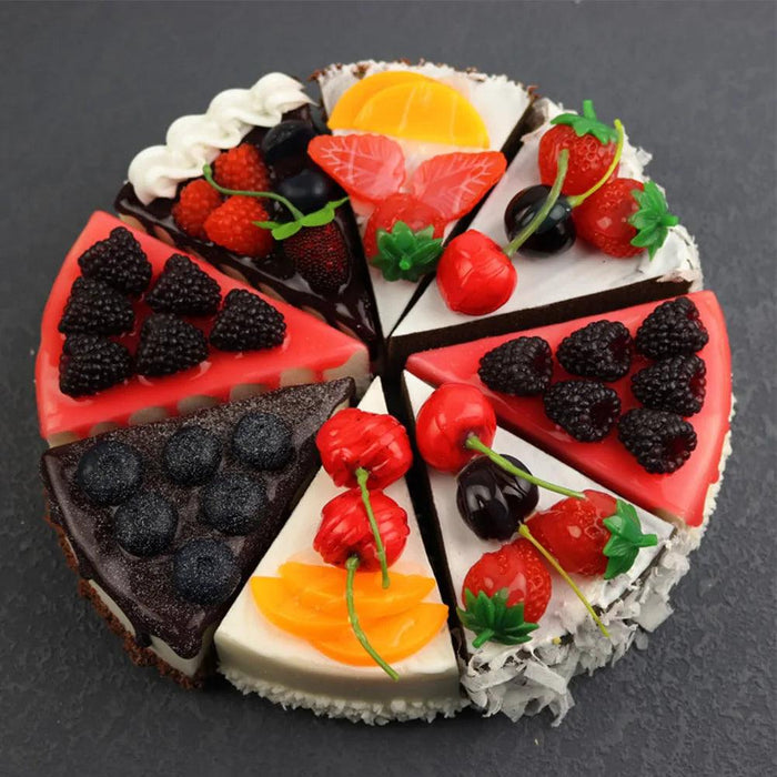 Realistic Faux Cake Decoration for Photography and Kids - Artificial Fruit Dessert Props for Home Use