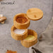 Eco-Friendly Bamboo Spice Storage Set with Spoon - Stylish Seasoning Organizer