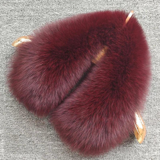 Luxury Fox Fur Winter Scarf with Versatile Detachable Collar - A Statement of Winter Elegance