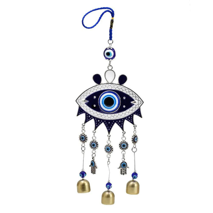 Turkish Blue Glass Evil Eye Wind Chime - Handmade Protective Home Decor