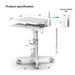 Ergonomic Mobile Medical Cart with Enhanced Laptop Security and Durability