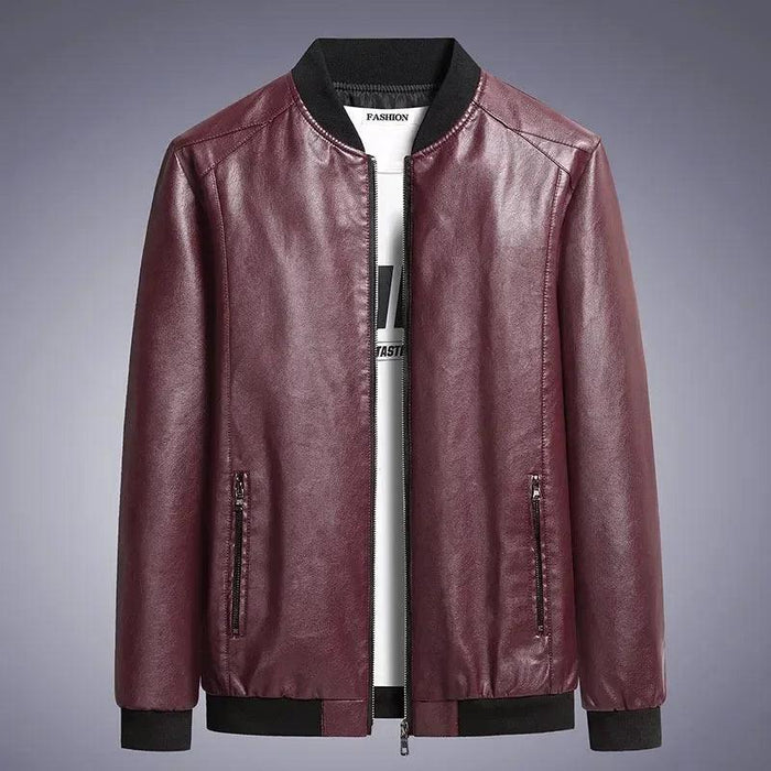 Korean Trendsetter Men's Slim Sheepskin Leather Jacket - Fashionable Fall Attire