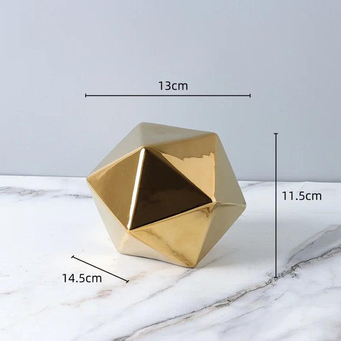 Elegant Marbled Ceramic Geometric Polyhedron Decorative Ball